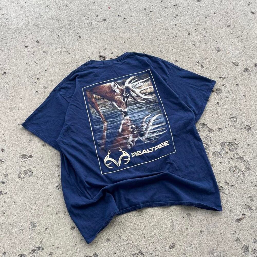 Delta Pro Weight Realtree Streetwear Y2K Graphic Tee Shirt